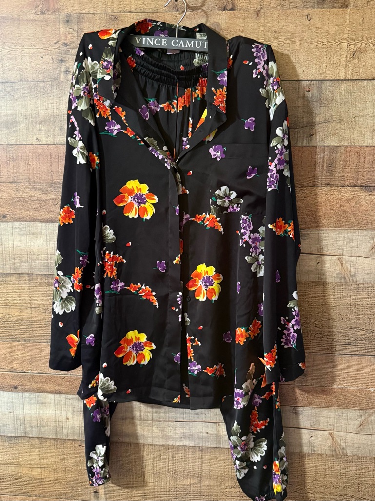 Savage Fenty Floral Pajama Set Top Pants Woman’s Small